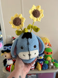 Crochet Eeyore plant holder